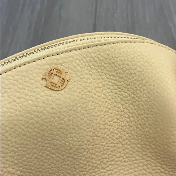 Dagne Dover Yellow Lola Leather Cosmetics Pouch Size Small - Picture 6 of 15